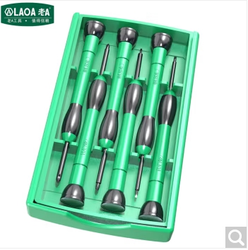 老A/LAOA 624601 組合螺絲刀 精密螺絲刀套裝十一字鐘表批微型螺絲刀組套6件套