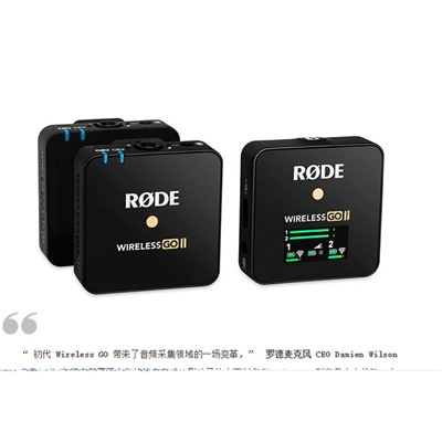 羅德/RODE wireless go 麥克 II一拖二無(wú)線(xiàn)領(lǐng)夾麥克風(fēng)單反手機(jī)無(wú)線(xiàn)小蜜蜂采訪(fǎng)直播vlog收音 Wireless Go II 一拖二（標(biāo)配）