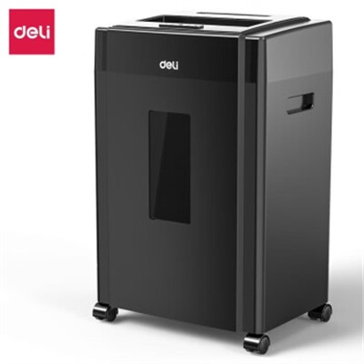 得力（deli）9904 碎紙機(jī)  5級(jí)保密碎紙機(jī) 大型文件粉碎機(jī)電動(dòng)商用辦公碎紙機(jī) 黑色5級(jí) 單次碎紙8張 連續(xù)10分鐘